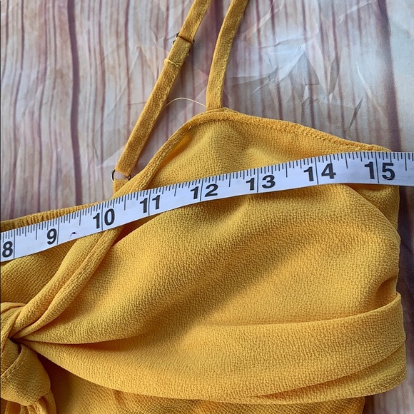 LUXXEL Yellow 2 Piece Halter Top High Waist Pants - Picture 16 of 16